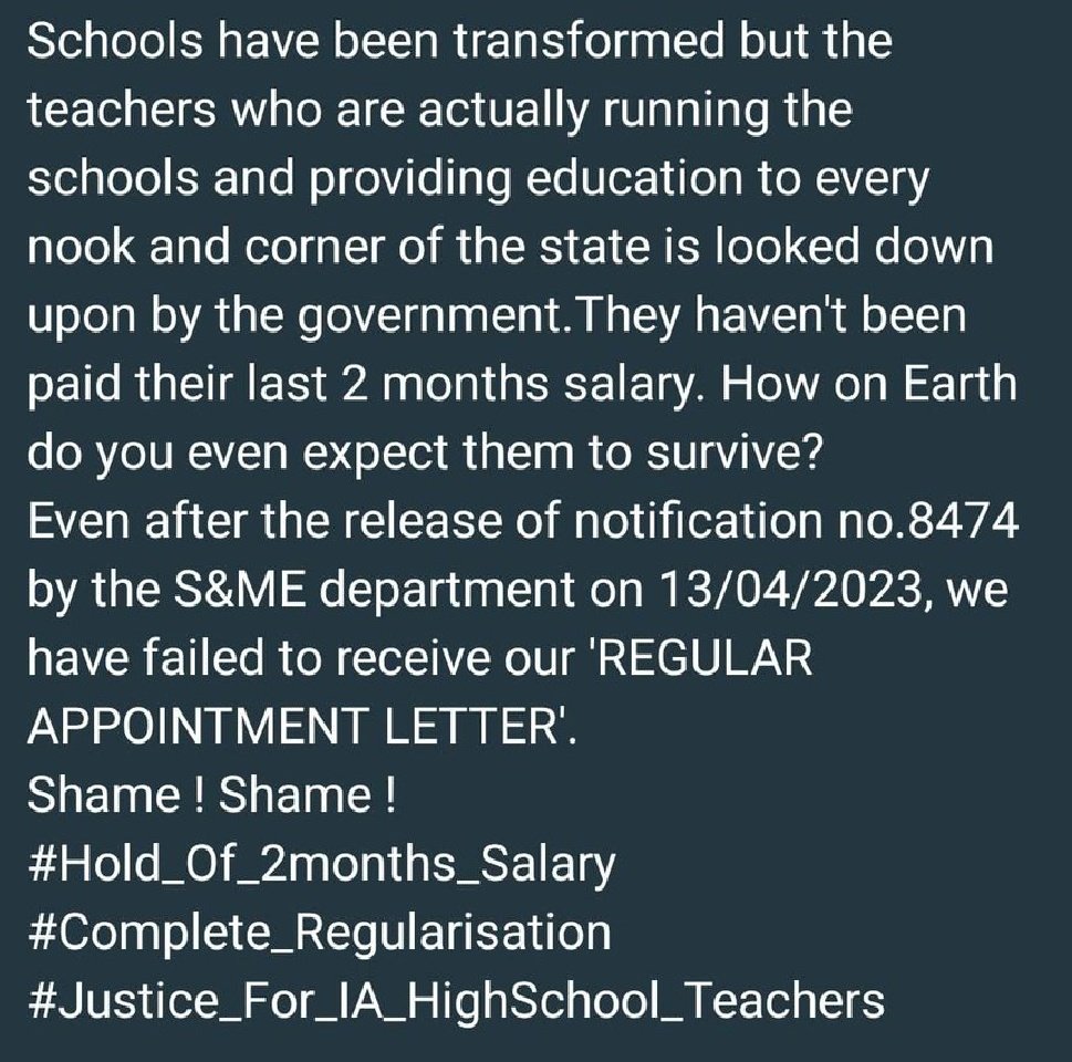 ManisharaniT's tweet photo. @Naveen_Odisha @SMEOdisha
#Justice_For_IA_HighSchool_Teachers https://t.co/9hO0nXBjeU