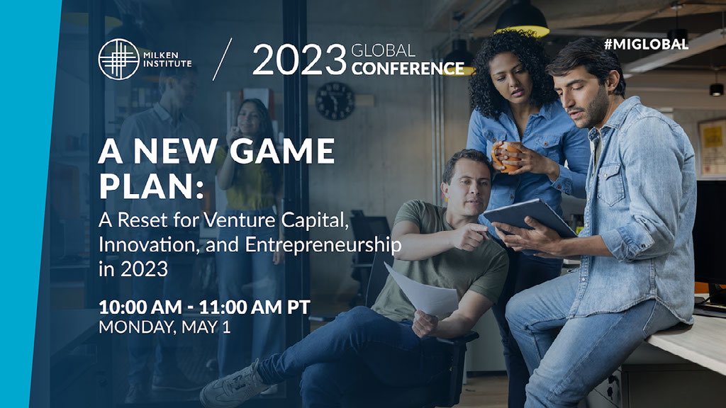 lo_toney's tweet photo. Excited to speak at the @MilkenInstitute Global Conference this year!  I am speaking on the Venture Capital panel below at 10a PDT on Monday 5.1.23.  The panel will be streamed for those not attending. 

Looking forward to connecting with industry leaders and discussing the latest trends and opportunities. #MIGlobal https://t.co/7tfvhJjcG2
