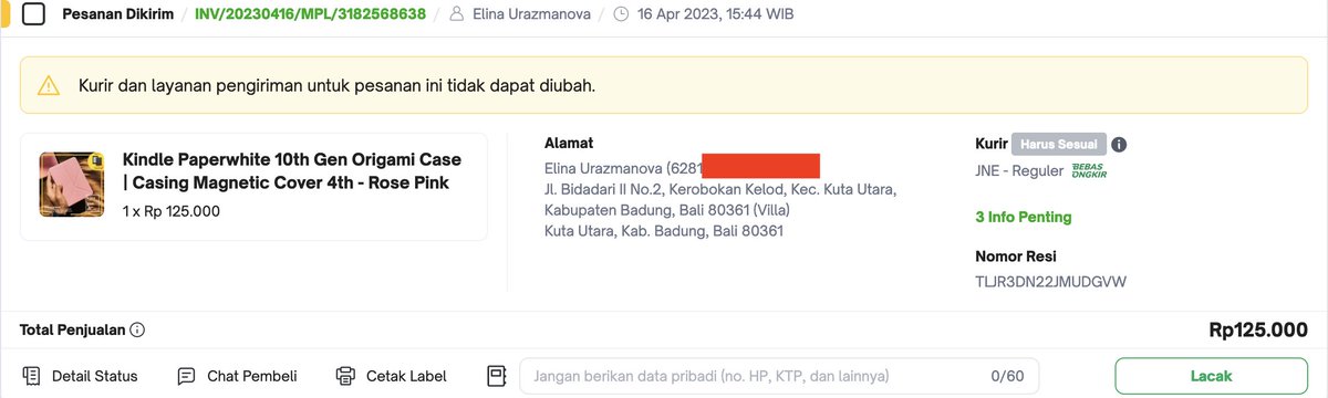 millusti's tweet photo. @JNECare Saya penjual dari @tokopedia  dan sudah mengirimkan paket sesuai nomor resi dari Tokopedia: TLJR3DN22JMUDGVW dikirim dari 16 Apr 2023 sampai sekarang gak sampai! Alamat sudah lengkap dan RESI OTOMATIS dari @TokopediaCare alamatnya juga udah tertera, masa bisa nyasar?? https://t.co/HCm3YupCSb