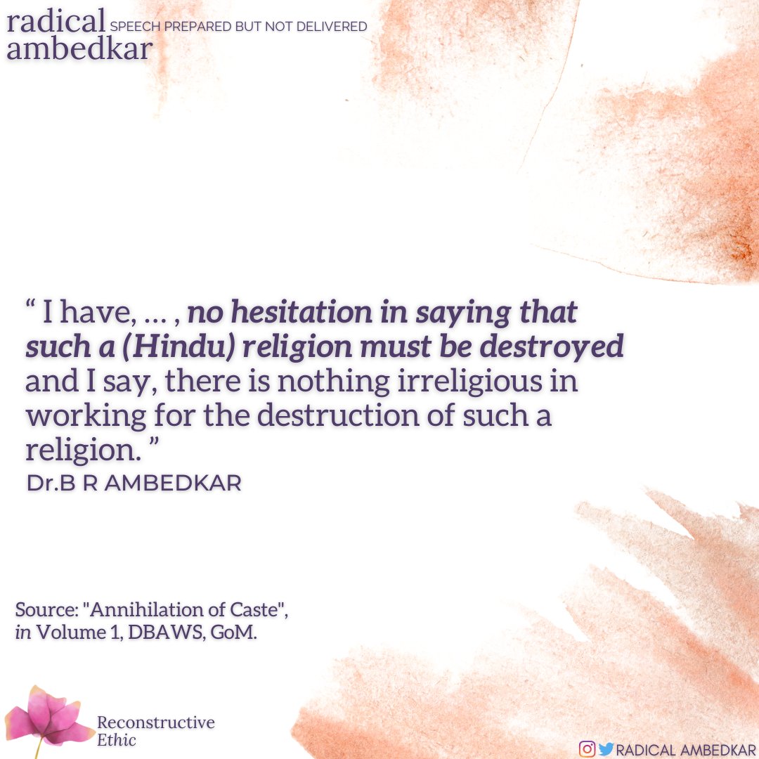 radicalambedkar's tweet photo. #Caste
#Hindu
#Destroyed
#Religion
#AnnihilationOfCaste
#Destruction
#JatPatTodakMandal
#ReconstructiveEthic
#Ambedkar
#Buddha
#RadicalAmbedkar https://t.co/npQ1N1HoPd