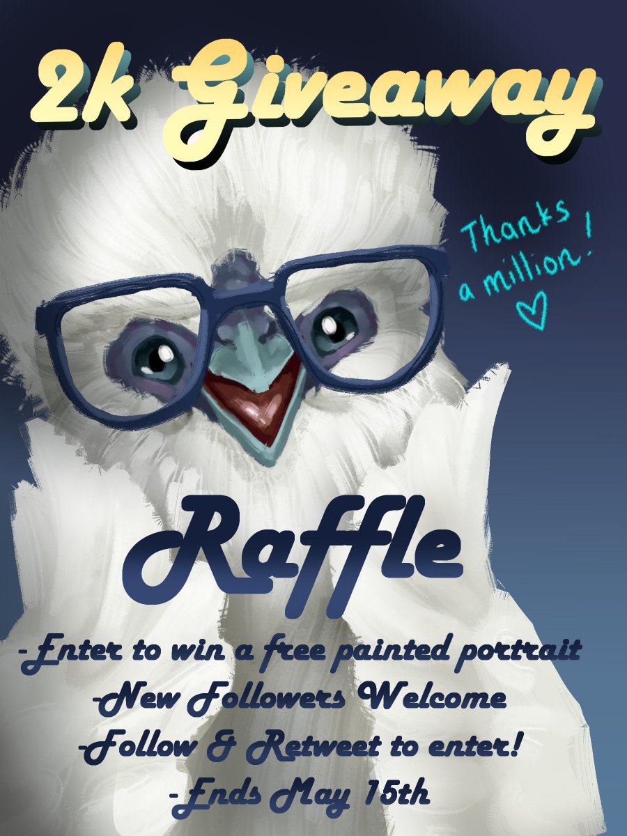 SuzytheSilkie's tweet photo. WOW YOU GUYS 💖🐔✨

THANKS SO MUCH IT'S RAFFLE TIME
-Follow and RT to enter
-Post a reference below!
-Ends May 15th https://t.co/9AgBiL7SKE