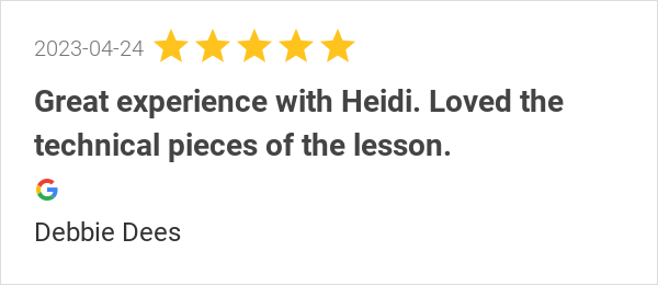 goheidimitchell's tweet photo. New 5.0-star Review: "Great experience with Heidi. Loved the technical pieces of the lesson." https://t.co/lYp6JuNK2V
