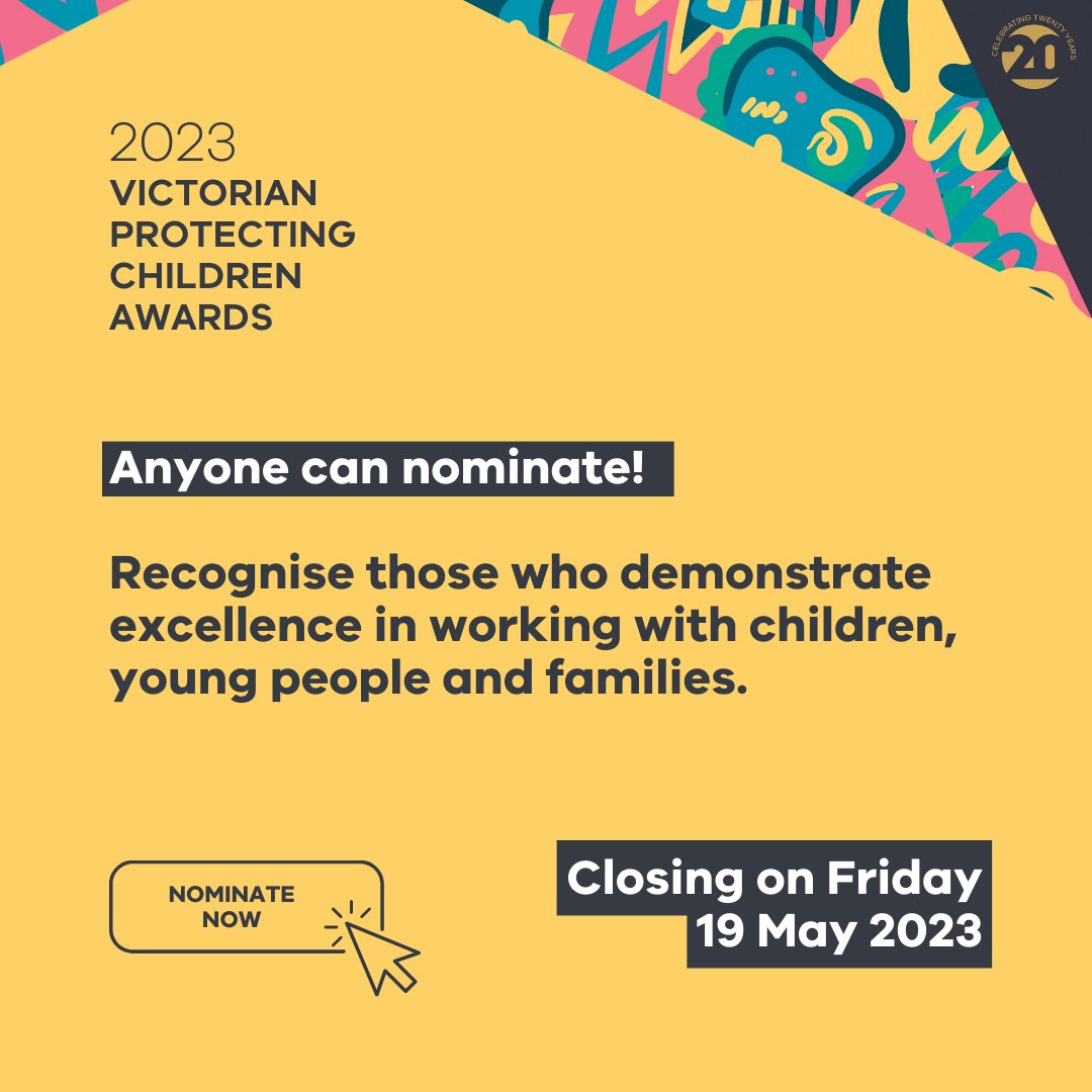 VicGovDFFH's tweet photo. Do you know someone whose leadership inspires others to act wisely and care deeply about achieving the best outcomes for children, young people and their families?
Nominate them for the #VPCA Robin Clark Leadership Award today: https://t.co/xEIWPtbdVv https://t.co/5ey4RcZIan