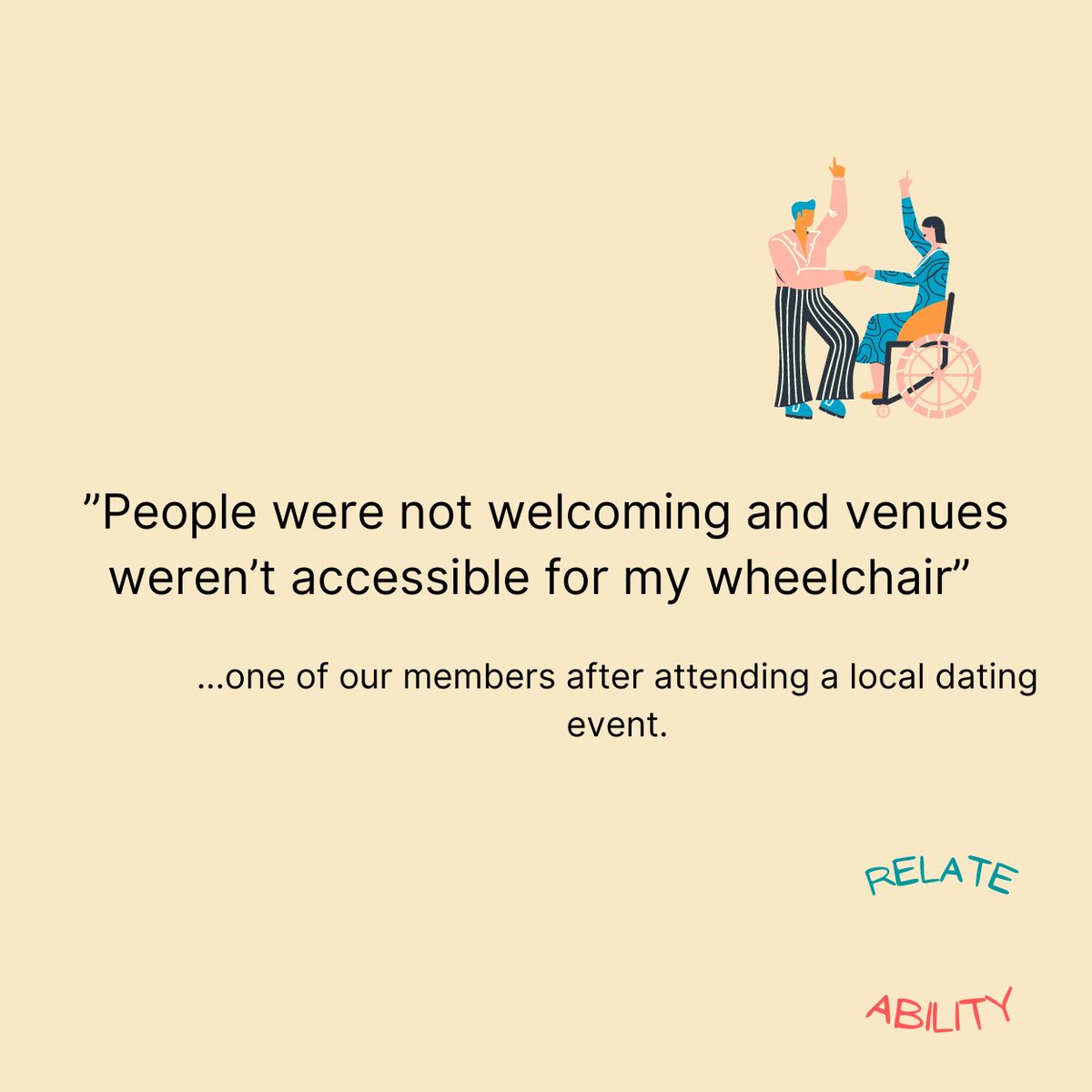 Relate_Ability_'s tweet image. There are so many barriers for people with disability to explore friendship and romance safely. We are striving to break these barriers down! We all deserve to develop friendships and experience dating safely #ndis #inclusivedating #inclusive #lgbtiqap+