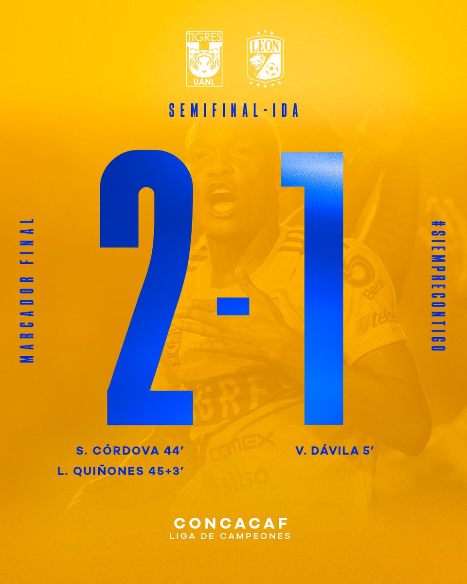 TigresOficial's tweet photo. ¡Remontada y triunfo en la ida de las Semifinales de @TheChampions! 

#SiempreContigo 👊 #EstoEsTigres 🐯 https://t.co/K73sNKZyvl