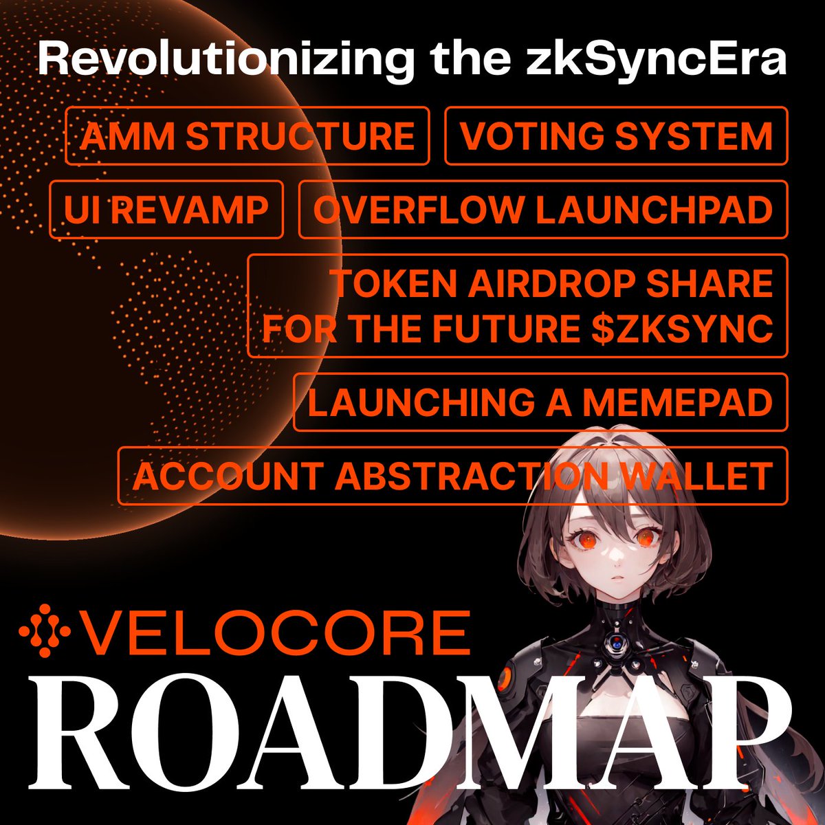 velocorexyz's tweet photo. 🔥 Introducing our game-changing #roadmap release for Velocore!
 Say goodbye to all the rug pulls and secure your #bluechip $VC in this unpredictable #zkSyncEra !
7 detailed categories, focused on May ONLY! Not an empty 2Q/3Q promises.
Details :  https://t.co/TO34MlgqWV
@zksync https://t.co/fvw7Bk1Zsu