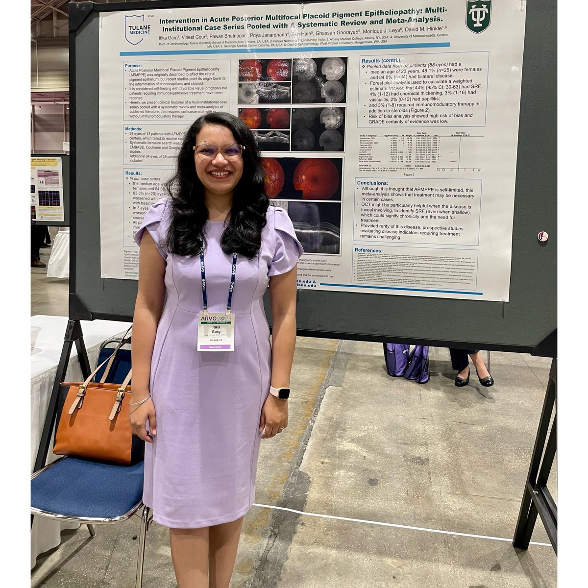 Incredibly honored to present our work from @TulaneMedicine #Ophthalmology at #ARVO2023 in #nola 💜💚💛💙 @LCMCHealthEdu @ARVOinfo