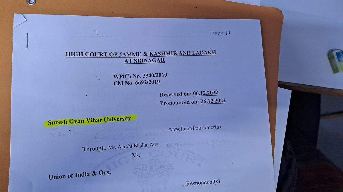 Lobzang2020's tweet photo. Mewar University has the same issue as us but they get a court Judgement on students favor.
In our case,we need some legal help from our #UTadmin to speed up our pending issue in J&K and Ladakh High Court.
@lg_ladakh assured us to solve this issue with the Governor of Rajasthan https://t.co/uOrBkniLHZ