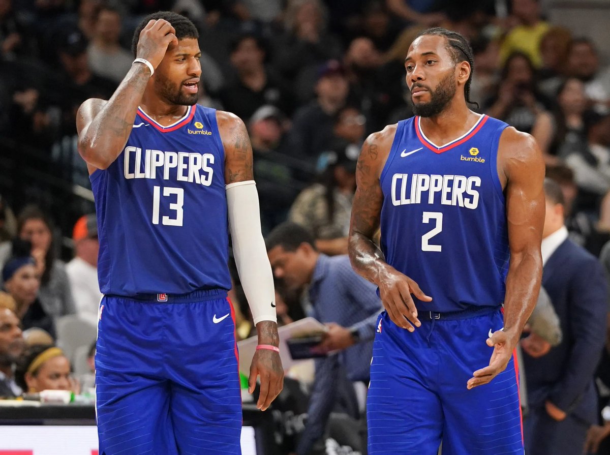 TheRimReporter's tweet photo. BREAKING: Clippers stars Kawhi Leonard and Paul George have been arrested on charges of domestic terrorism. 

Phoenix PD in coordination with the FBI have taken the two into custody following the alleged intentional sabotage of the Los Angeles Clippers. https://t.co/0c2ypOz3iV
