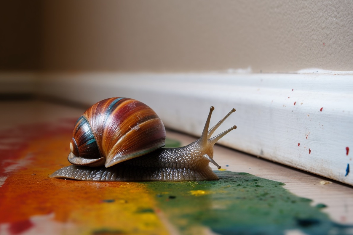 socialshark's tweet photo. 🐌🎨 Can't decide which is more exhilarating: observing paint dry as a snail leisurely strolls by, or tackling MidJourney's Relax mode prompts? 🤔 Buckle up, folks! It's time to unwind like never before. 🛋️🧘♂️ #SlowAndSteady #ChillToTheMax #SnailSpeed #midjourneyv5 #midjourney