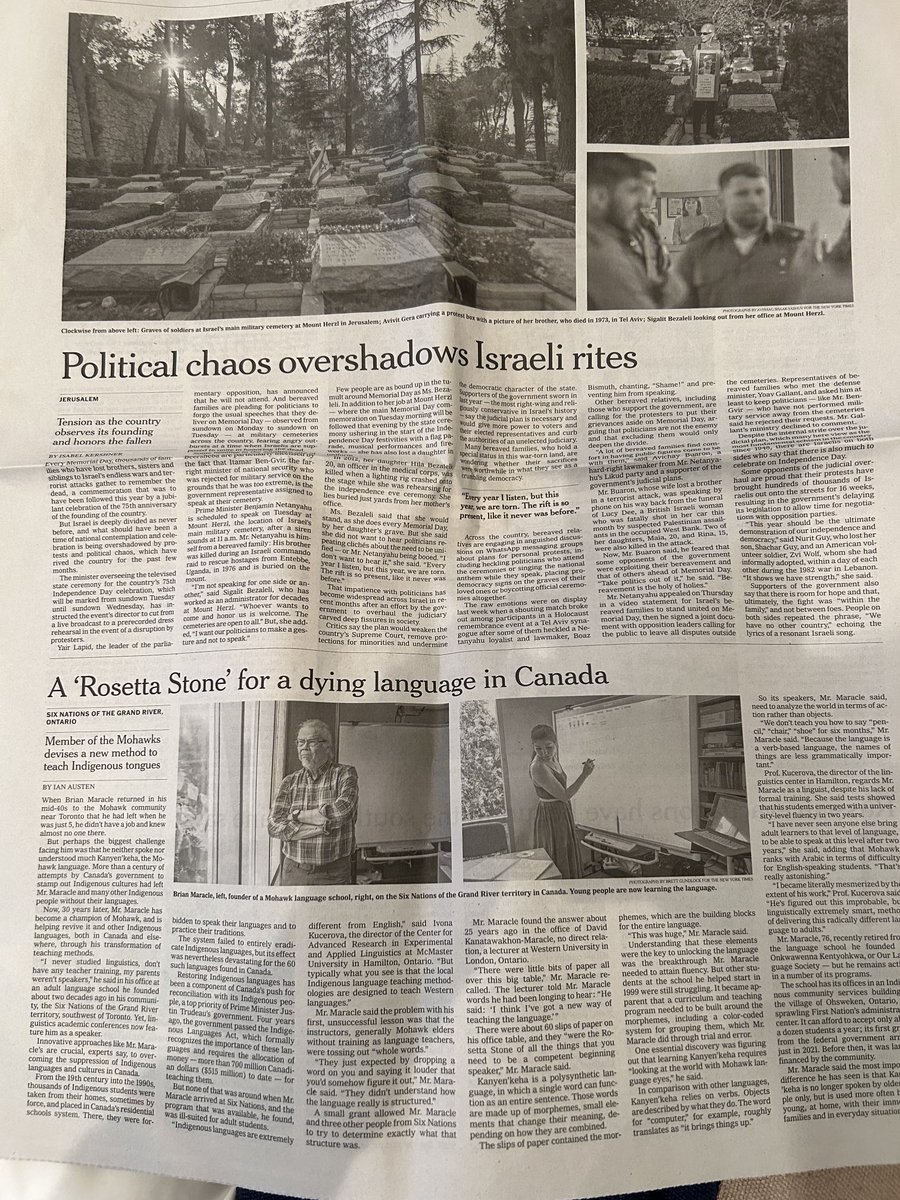 cblackst's tweet photo. Opened up the newspaper in Tokyo to find an article about the urgent need to preserve Indigenous languages in Canada🧡 https://t.co/lwyDRz1zWe
