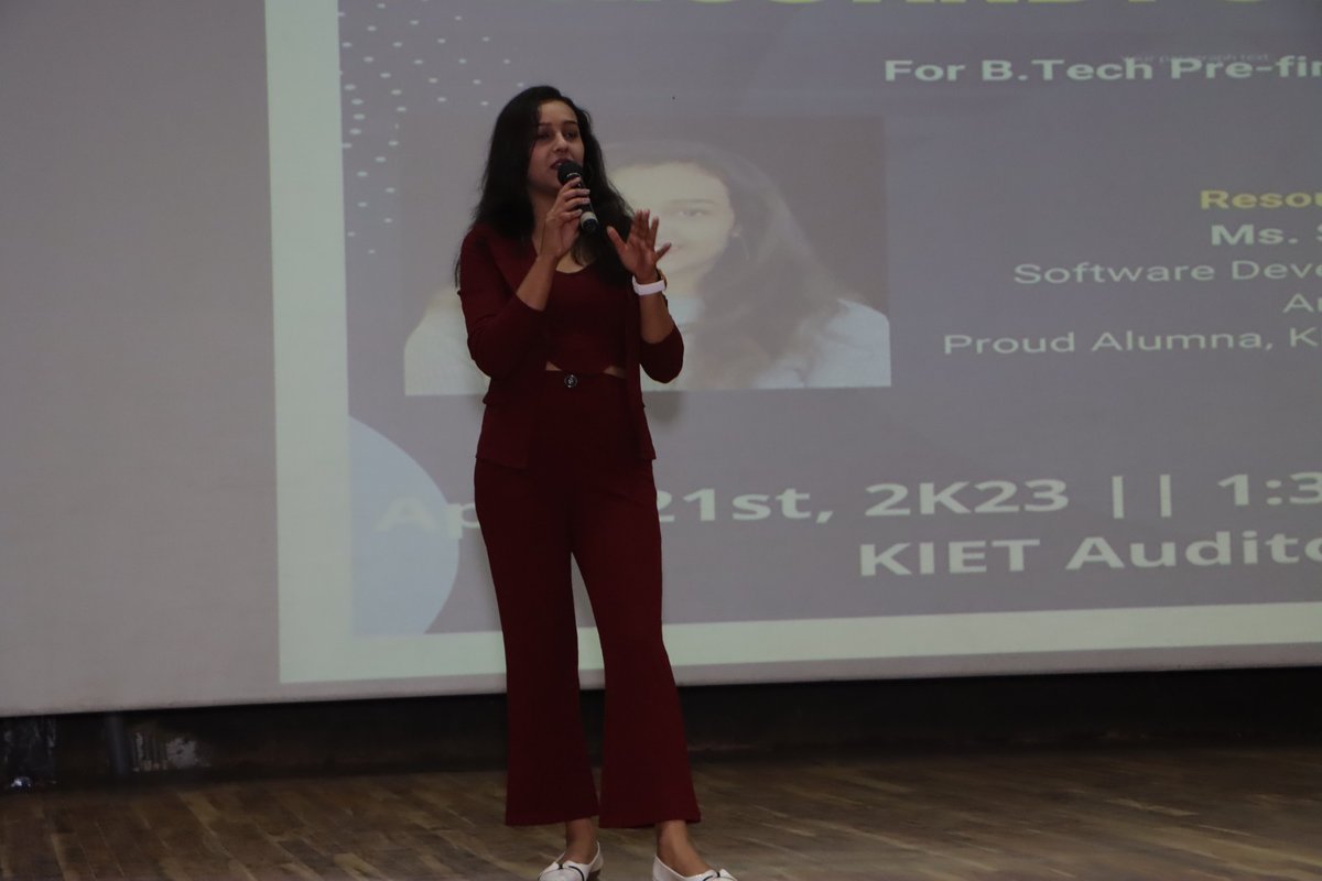 Kiet_edu's tweet photo. The #HSS_Department(#Training_Wing) organized a #Guest_Talk by #KIET_Alumna and member of the #Amazon #workforce, Ms. #Surbhi_Jain on ‘#Path_to_Success-#Work_Ethics and Power Skills' on 21 April.
#kiet_group_of_institutions #KIETGZB #kietengineeringcollege #KIET #AKTU #AICTE https://t.co/jcZfEJ02eS