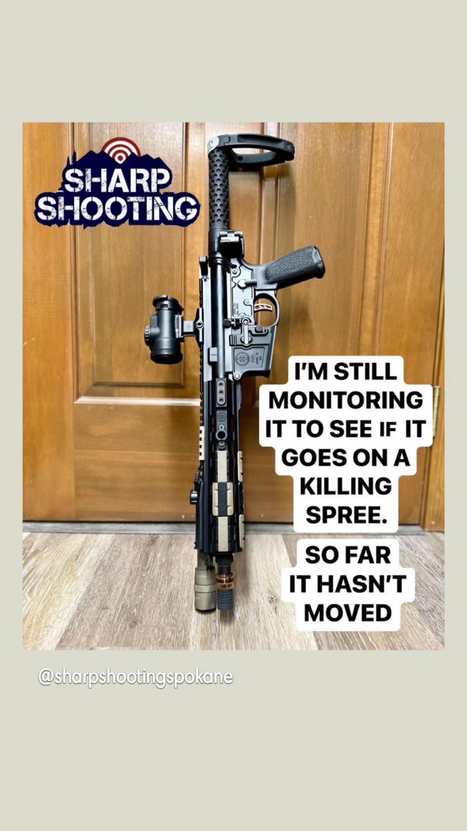 HotShotsGunClub's tweet photo. ... wait, this gun isn't killing anyone all by itself??? That can't be possible. #gunsdontkillpeoplepeoplekillpeople #itsapeopleproblem #gunsarenttheproblem #MentalHealthAwareness #gunlawsdontwork https://t.co/cc6aJay2MS