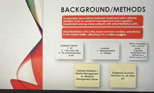 aamerauf's tweet photo. Treating atrial fibrillation with catheter ablation in addition to medical management may offer greater protection against cognitive impairment than medical management alone
#StopAF https://t.co/Ts9ewCInQY