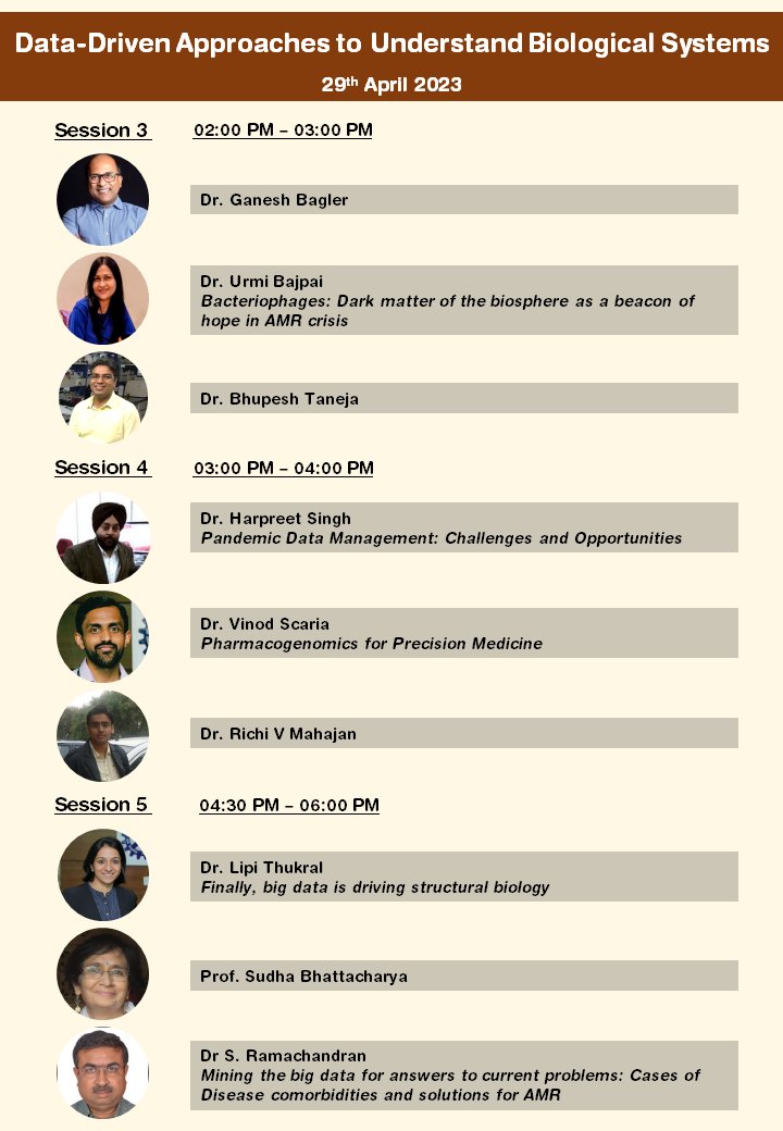 One-day #symposium on Data-Driven Approaches to Understand Biological Systems on April  29th, 2023 (offline mode) at <a href="/IGIBSocial/">CSIR-IGIB</a> (Supported by <a href="/DBTIndia/">Department of Biotechnology</a>).

For more details &amp; registration - workshop.igib.res.in

#Conference2023  
#AcademicChatter