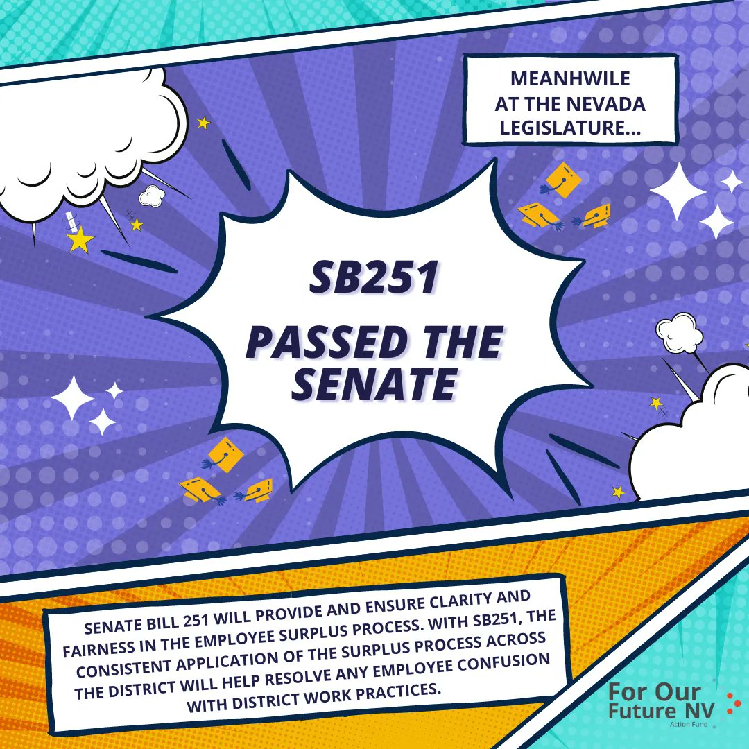 ForOurFutureNV's tweet photo. #SB251 has passed the Senate! This bill is a pro-union way to settle the disagreement related to the employee surplus process! Thank you @EdgarFloresNV and #nvleg Senate for honoring the collective bargaining process of two parties coming to agreement. https://t.co/u2JSdhEUhP