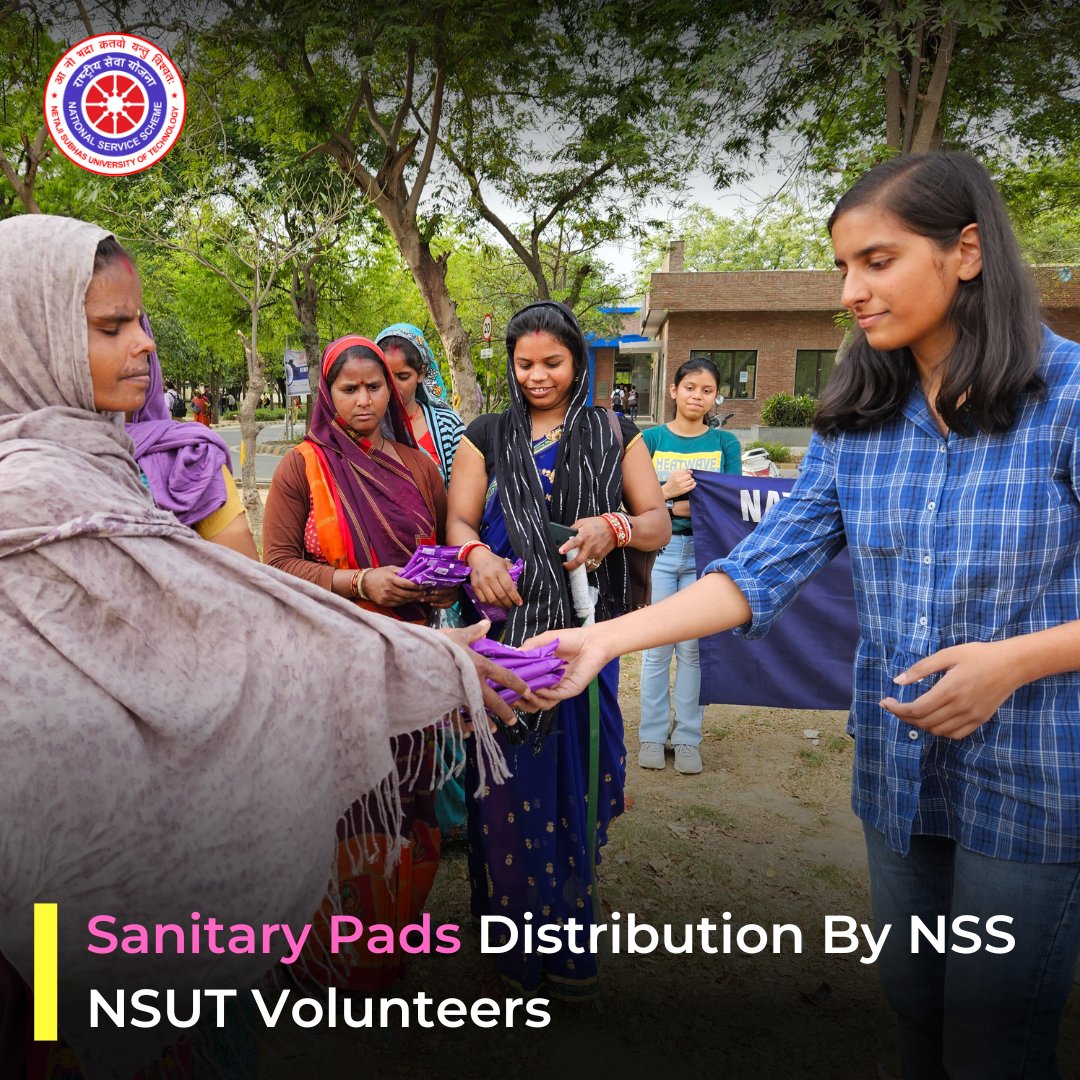 nssnsutcell's tweet photo. A sanitary pads distribution drive was carried out in the university campus by NSS NSUT volunteers.Pads were distributed to underprivileged female workers.They discussed and interacted regarding their physical well being and healthy periods. 
#healthylifestyle #menstrual_hygiene https://t.co/nOavQwxI3K