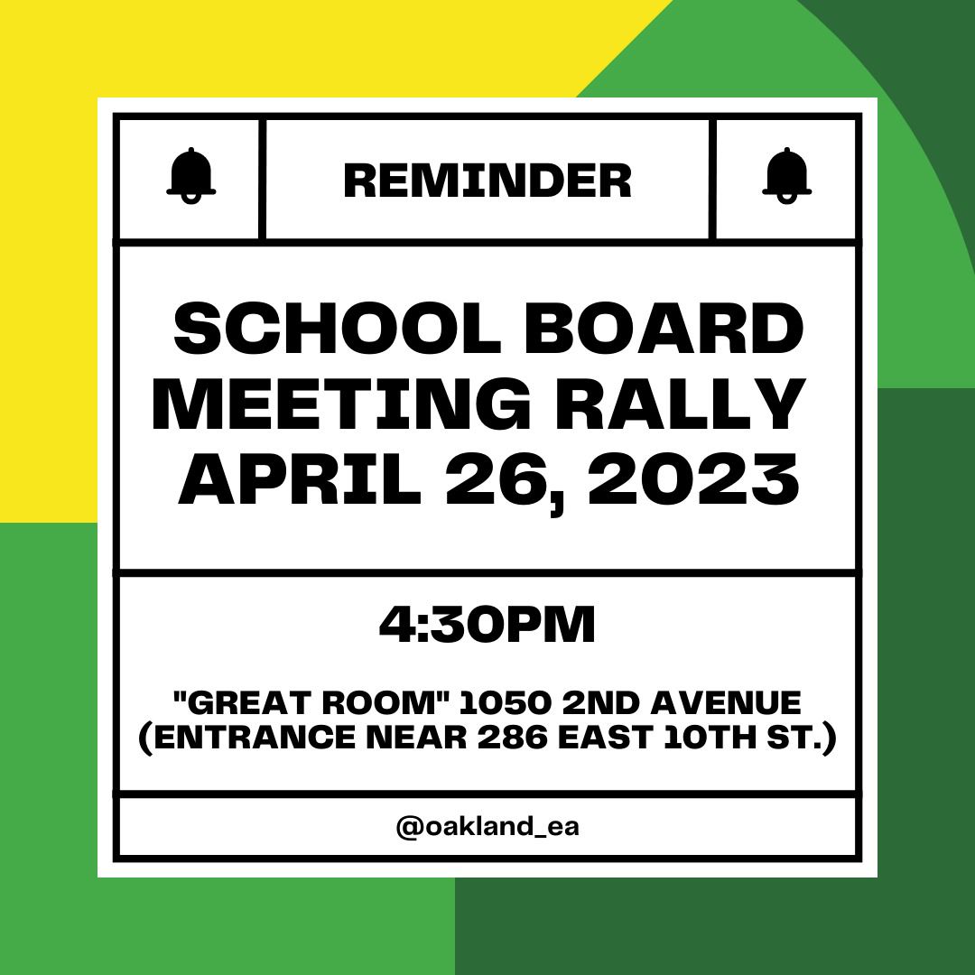 ParentsUniteOak's tweet photo. Let's pack the great room tomorrow to make clear to OUSD we support our teachers and expect OUSD to bargain in good faith to reach a contract that is fair and supports educators and student needs. @OaklandEA #safeandraciallyjustcommunityschools #faircontractnow https://t.co/YYnBNSNLEz