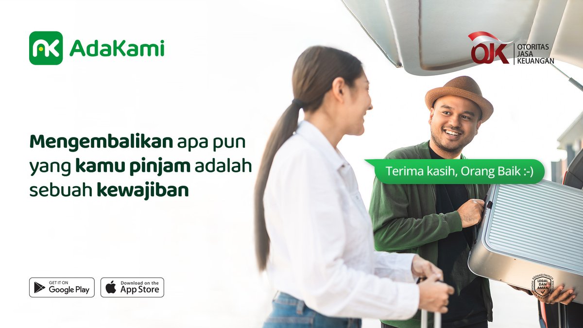 adakamiofficial's tweet photo. Hayo, siapa nih yang pinjam koper teman kantor buat mudik? Jangan lupa dibalikin di hari pertama kerja ini ya, TemanKami!π
Pokoknya, sebelum meminjam sesuatu, sebaiknya pertimbangkan kemampuanmu biar ngga kederrr di waktu pengembalian, ya. Oke, Bestie?π
#AdaKami #HariPertama https://t.co/EOzf432Uo1