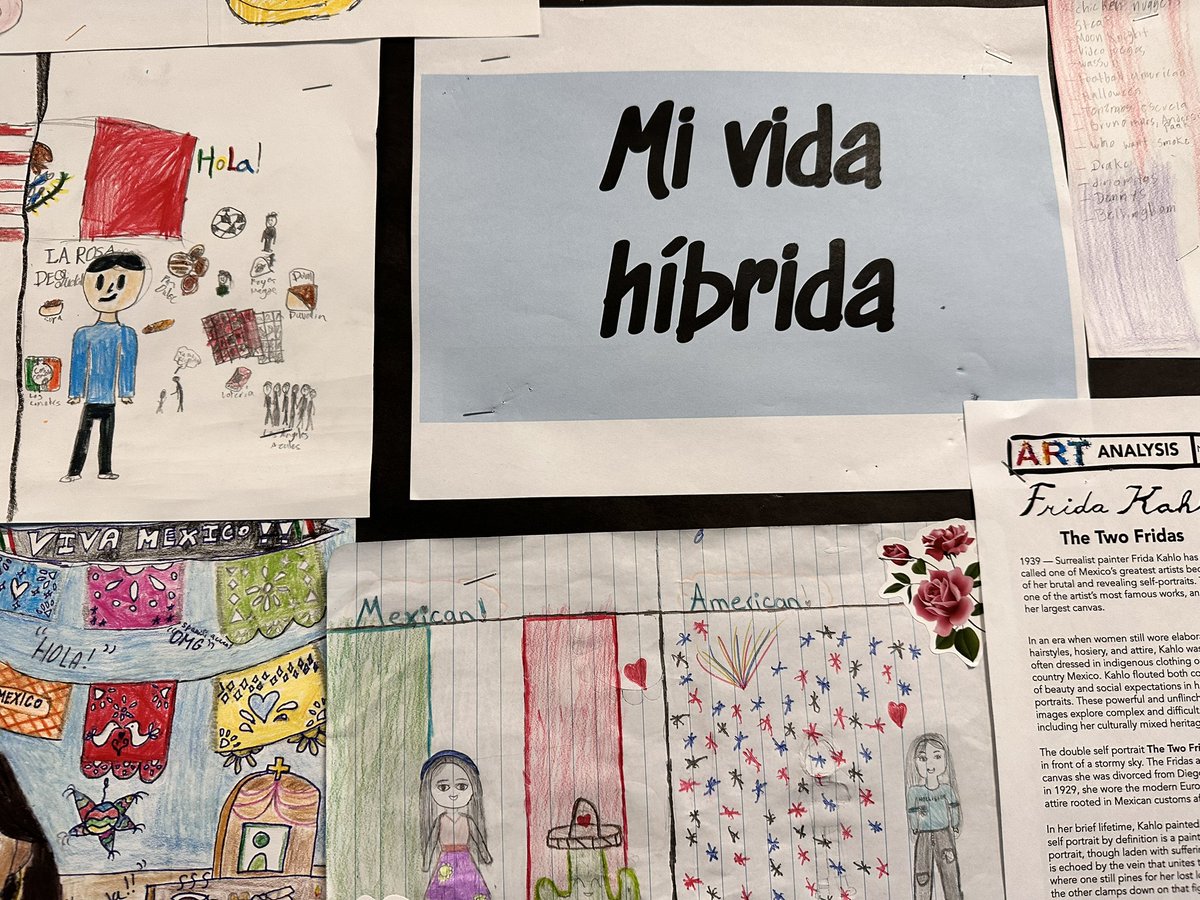 MarceBilingue's tweet photo. Cross linguistic connections begin with acknowledging our “hybrid worlds”. Students reflect on how they navigate different cultures. Great way to introduce contrasting languages and making connections! CCSD21 @ccsd21, @ccsd21london #multilingual https://t.co/PRaHyS0nzn