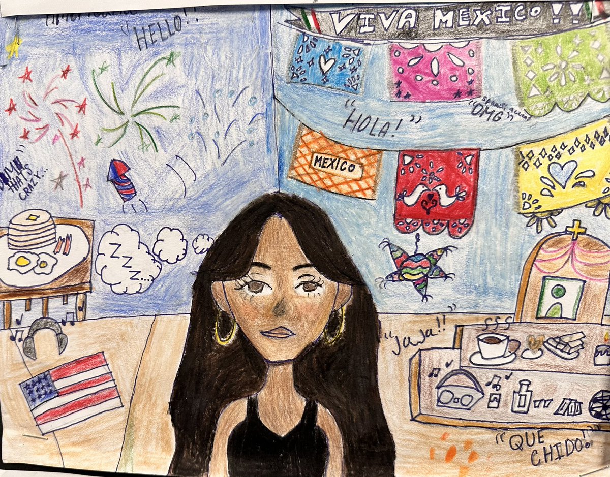 MarceBilingue's tweet photo. Cross linguistic connections begin with acknowledging our “hybrid worlds”. Students reflect on how they navigate different cultures. Great way to introduce contrasting languages and making connections! CCSD21 @ccsd21, @ccsd21london #multilingual https://t.co/PRaHyS0nzn