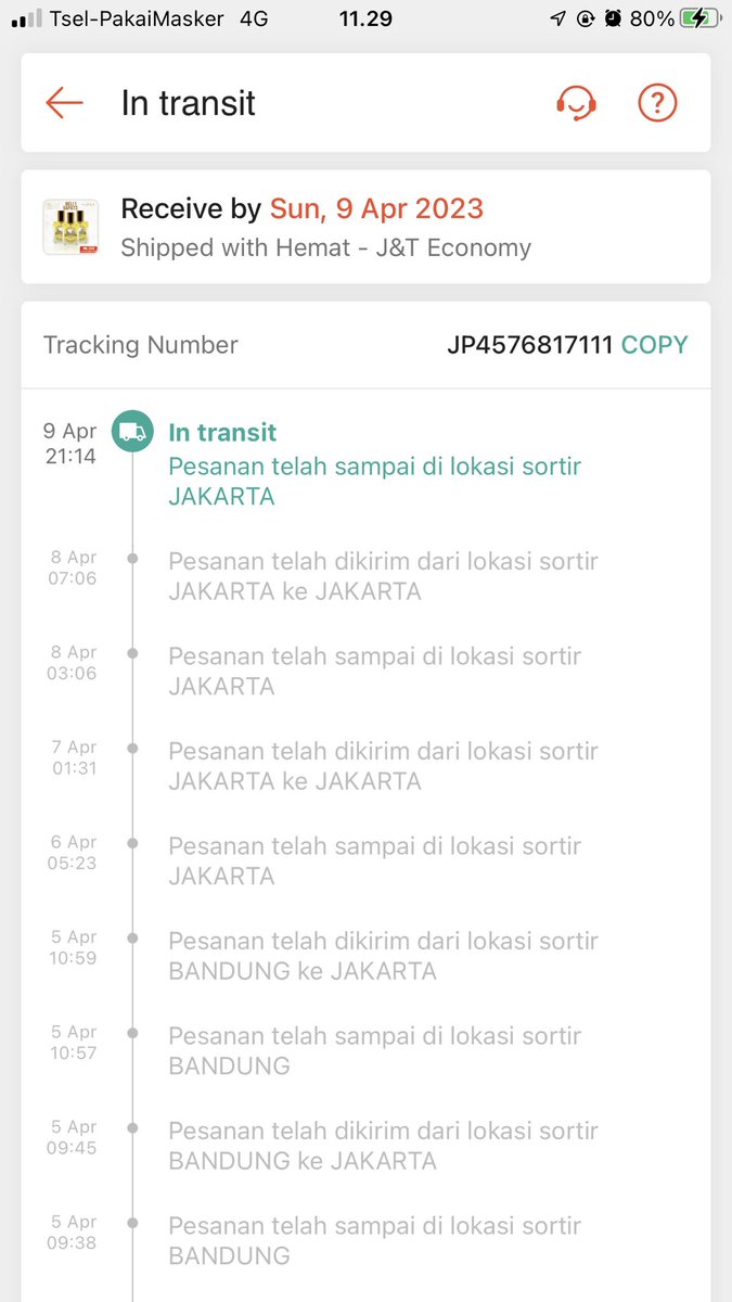 citraaal's tweet photo. @jntexpressid JP4576817111 terusin dong, uda kelar ni liburan lebaran. Paket dr 3 april padahal masi 2 minggu sebelum lebaran huft https://t.co/UekhgrV5yr