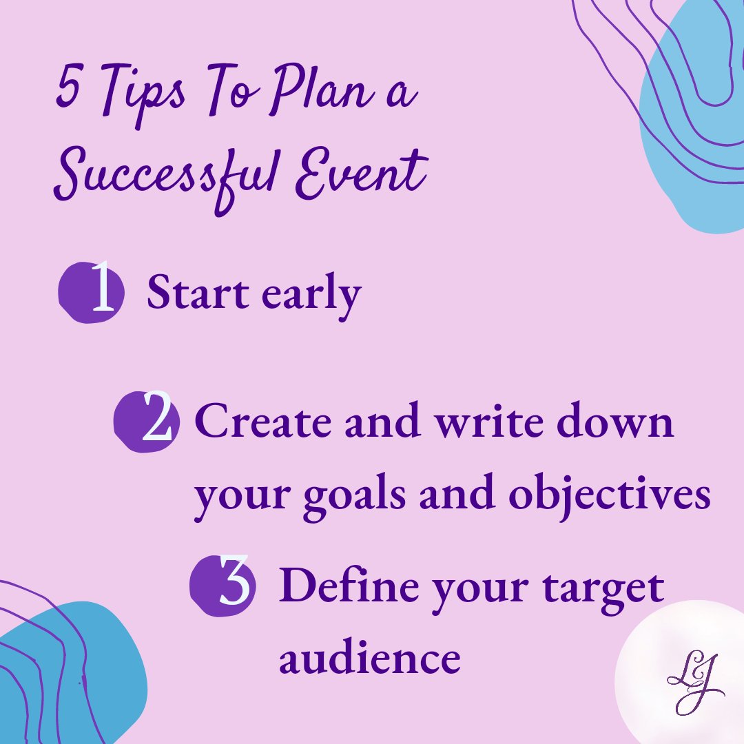 LadyJewelEvents's tweet photo. What's our number one question when chatting with potential clients ~ How do I make my event successful. 

Here are 5 tips to get you started. We'll delve deeper over the coming weeks, so be on the lookout as we discuss these critical components. https://t.co/gsUcA9WrFX
