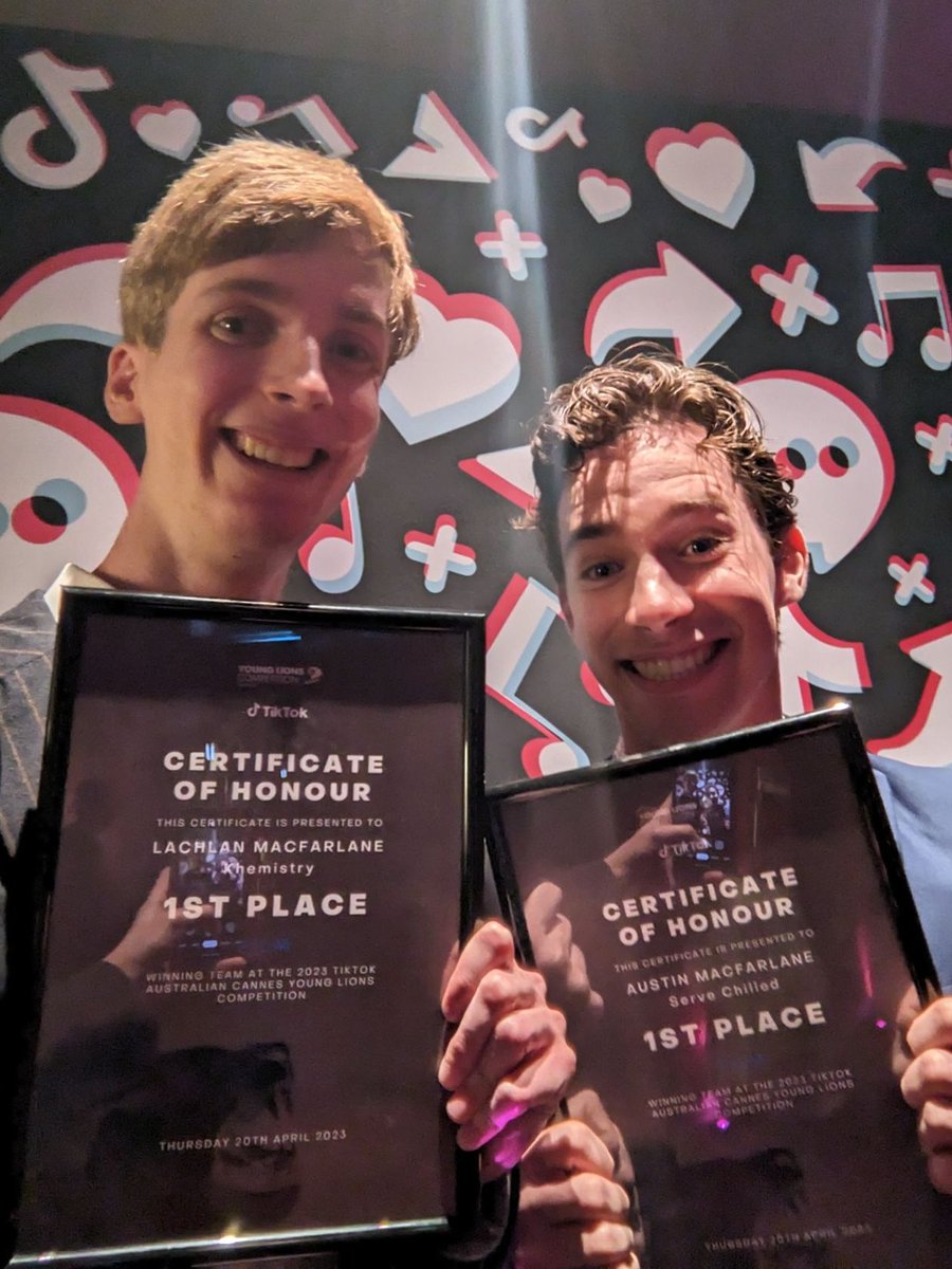 Congratulations to Churchie Old Boys Lachlan Macfarlane (2017) and Austin Macfarlane (2019) on winning the FILM category at the 2023 TikTok Cannes Young Lions Australia Competition! bandt.com.au/2023-tiktok-yo… #churchie #churchieoldboys #makingofmen