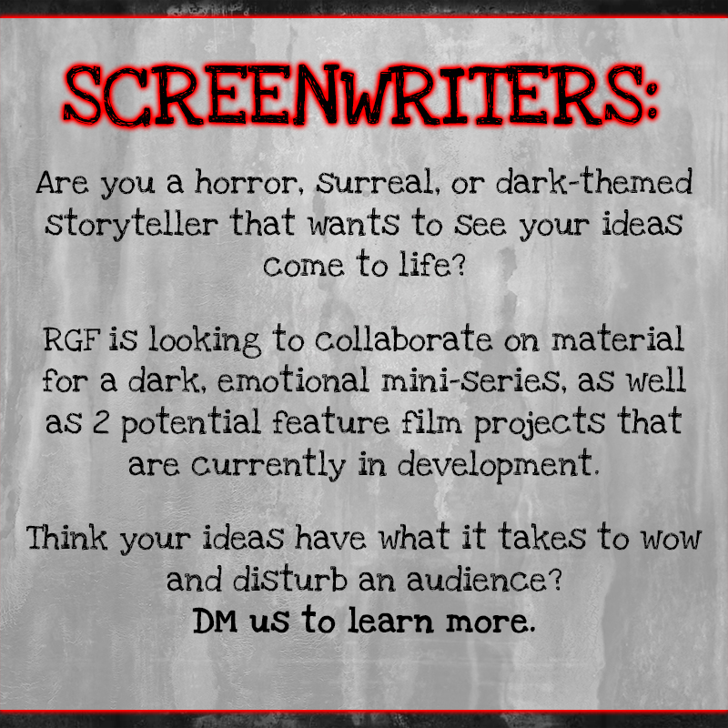 redglassfilms's tweet photo. Know a #screenwriter? We’re looking to bring some new ideas to life in a  collaborative way that pairs your ideas with our strengths…..What can we  create that’s never been done before?

#Screenwriting #WritingCommunity #HorrorScripts #HorrorWriting #ScreenplayWriting https://t.co/ffhCJ3gM0a