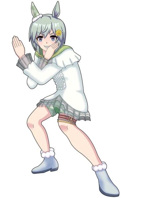 【ウンスBD記念再掲】破裏拳の構えをするウンス with フラワー#セイウンスカイ  #セイウンスカイ生誕祭2023 