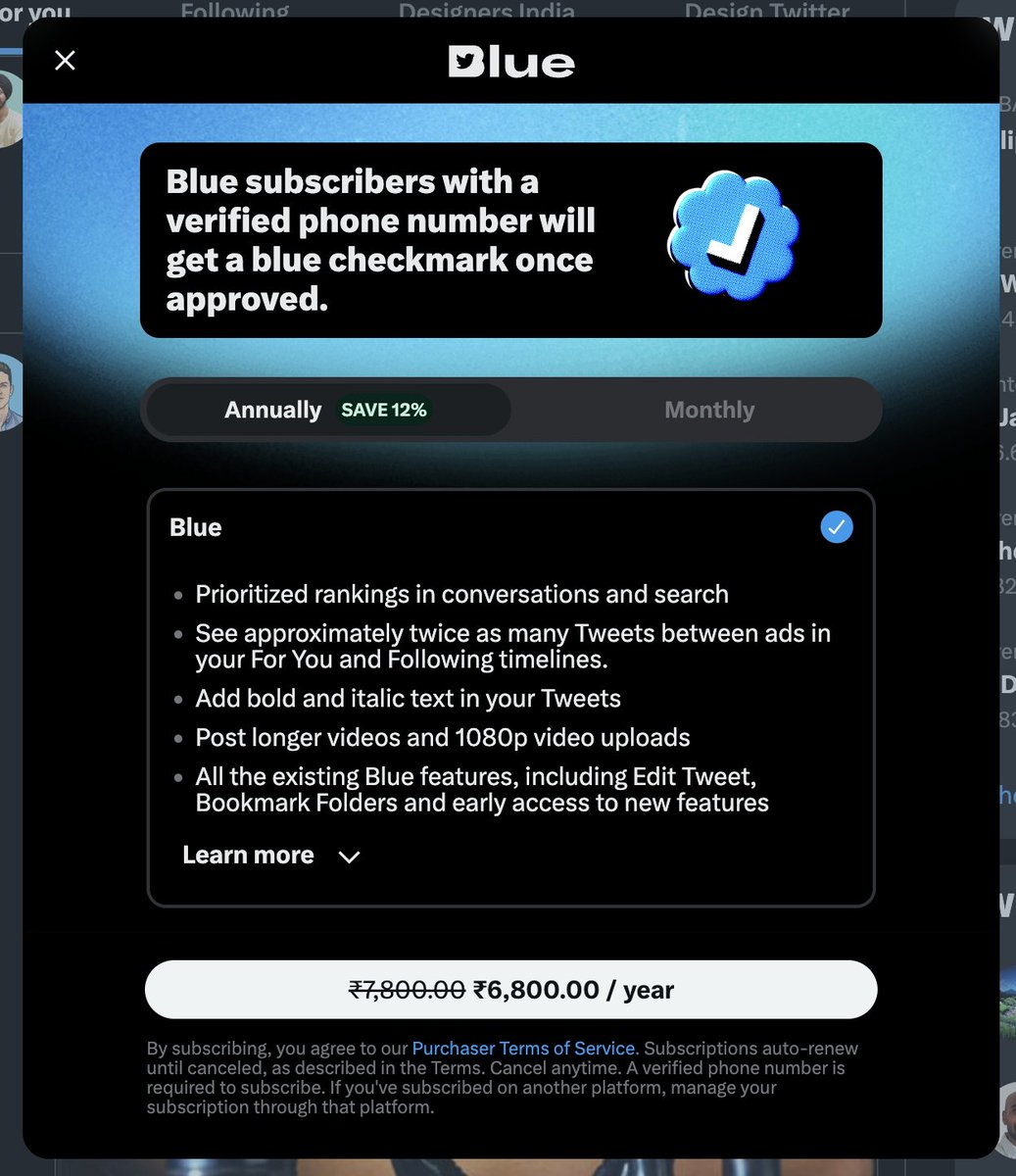 sikhspack's tweet photo. Have you noticed the difference in the UX for payments between @TwitterBlue and @Twitter Verified Organization? 🤔 Let's talk about it! https://t.co/buDcCpIoLg