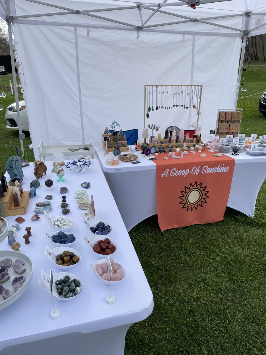 AScoopOfSun's tweet photo. Checkout our crystal setup we had for our last craft show!! What do you think of it? ☺️☀️ #craftshow #SmallBusiness #smallbusinessowner #craftfair #fleamarket #Crystal #crystalcollection #crystaldisplay https://t.co/QTjrR3yomF
