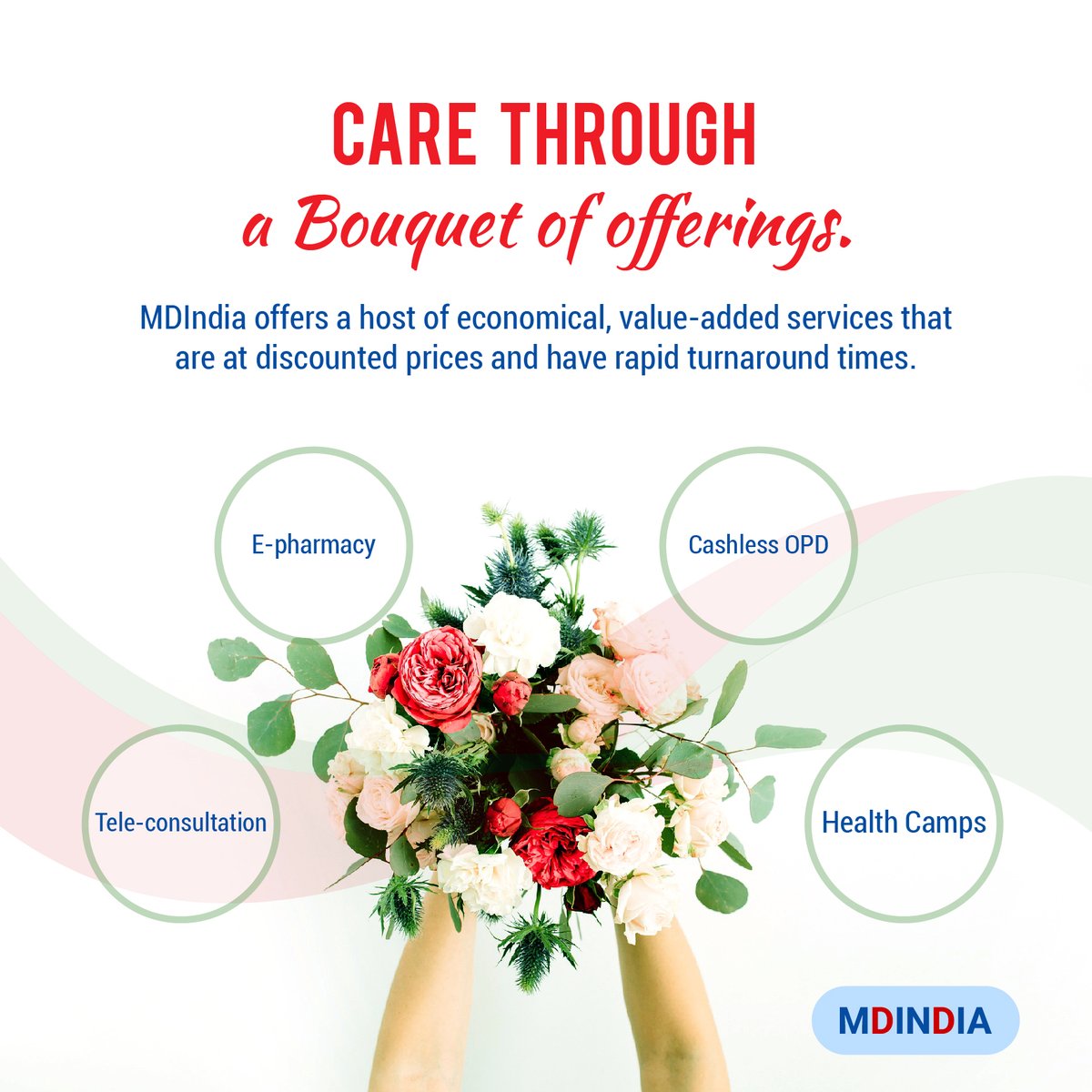 MdindiaTpa's tweet photo. Care takes myriad forms at MDIndia. Whether its providing astute advice via tele-consultation or swift cashless OPD services, or health camps that cater to all segments of society, MDIndia is at your service.
#MDindia #EPharmacy #TeleConsultation #CashlessOPD #HealthCamps https://t.co/v2GTOu051u