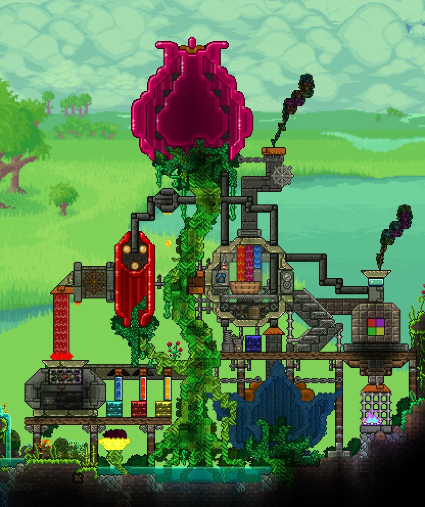 r/Terraria on Twitter "The Flower Factory (Painter NPC House) http