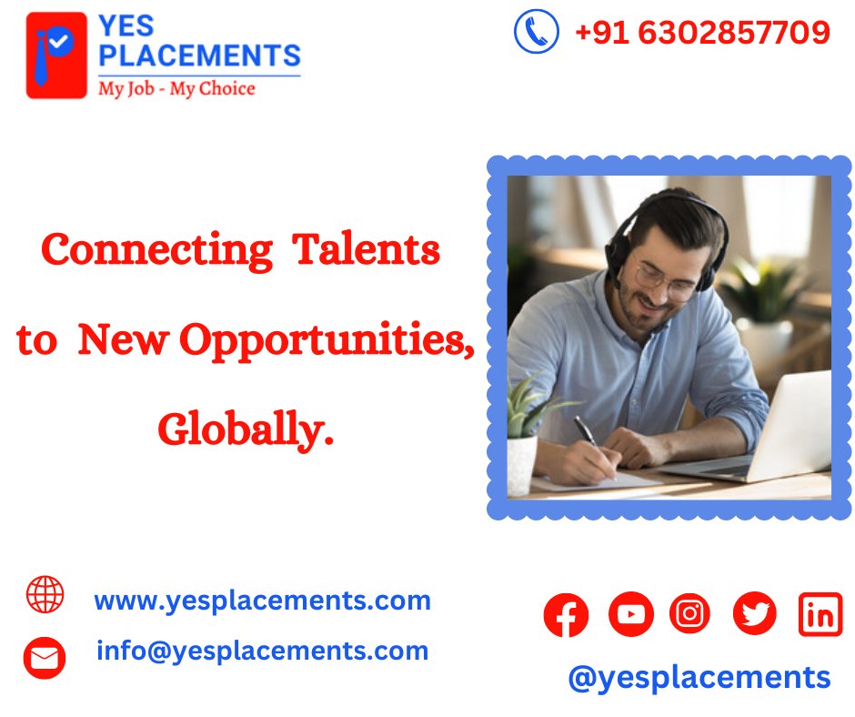 yes_placements's tweet photo. Connecting #Talents to New #Opportunities, #Globally.
SIGN UP NOW
📷+91 63028 57709
📷 https://t.co/buebY4dmc7
📷 info@yesplacements.com
#yesplacements #trainingservices #trainings #guntur #yesplacementsinguntur #ITjobs #education #placements #placementproviders https://t.co/zKw4p9auZS