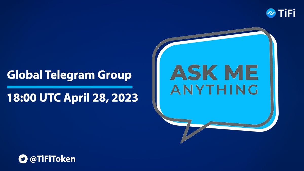 TiFiToken's tweet photo. AMA this month is coming, we want to share some exciting updates.

Venue: https://t.co/TaBc8DAakh

#TIFI #AMA #Crypto #ecommerce #Web3 https://t.co/EdiwojJCuw