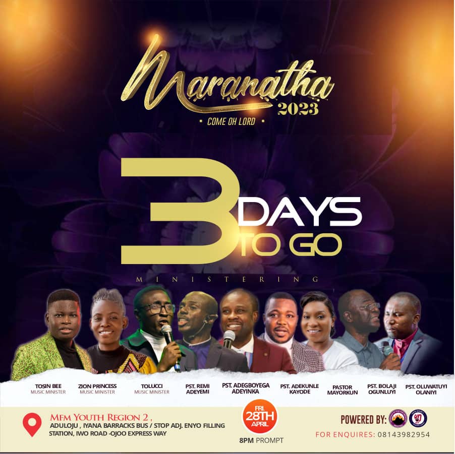 #maranatha2023 3DAYS TO GO......