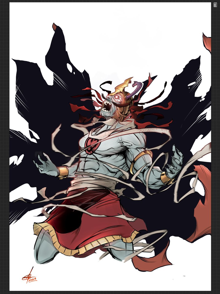 Ctrigger101's tweet image. Mumm-Ra now possesses the omega beams( from dc villian Darkseid) this is a powerful blasts of cosmic energy that he can fire from his eyes. #DigitalArtist #digitalart #dccomics #procreateart #procreate #BlackArtist #DigitalArts #ComicArt #digitalcomics #Thundercats