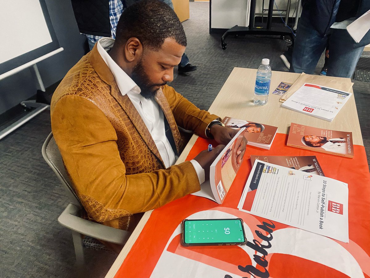 Thank you to Marvin Cotton Jr. for speaking at our latest reentry workshop on the topic of self-publishing! You can find his book “Better, Not Broken” on Amazon.