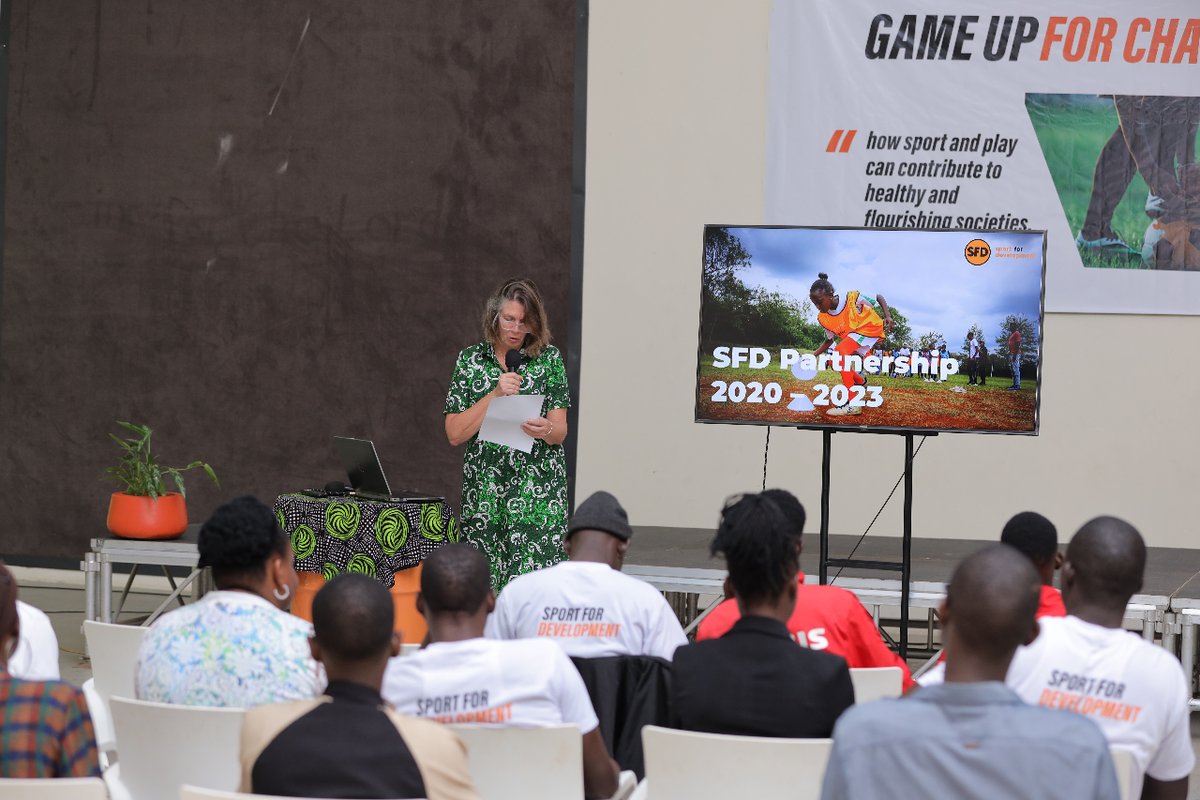 tbf_ug's tweet photo. Day 3 kicks off with the Ambassador of the Netherlands to Uganda, H.E Karin Boven emphasizing the transformative impact of sports for young people and communities as a whole.
#GameUpForChange
#SFDWeek https://t.co/87hDN4id03