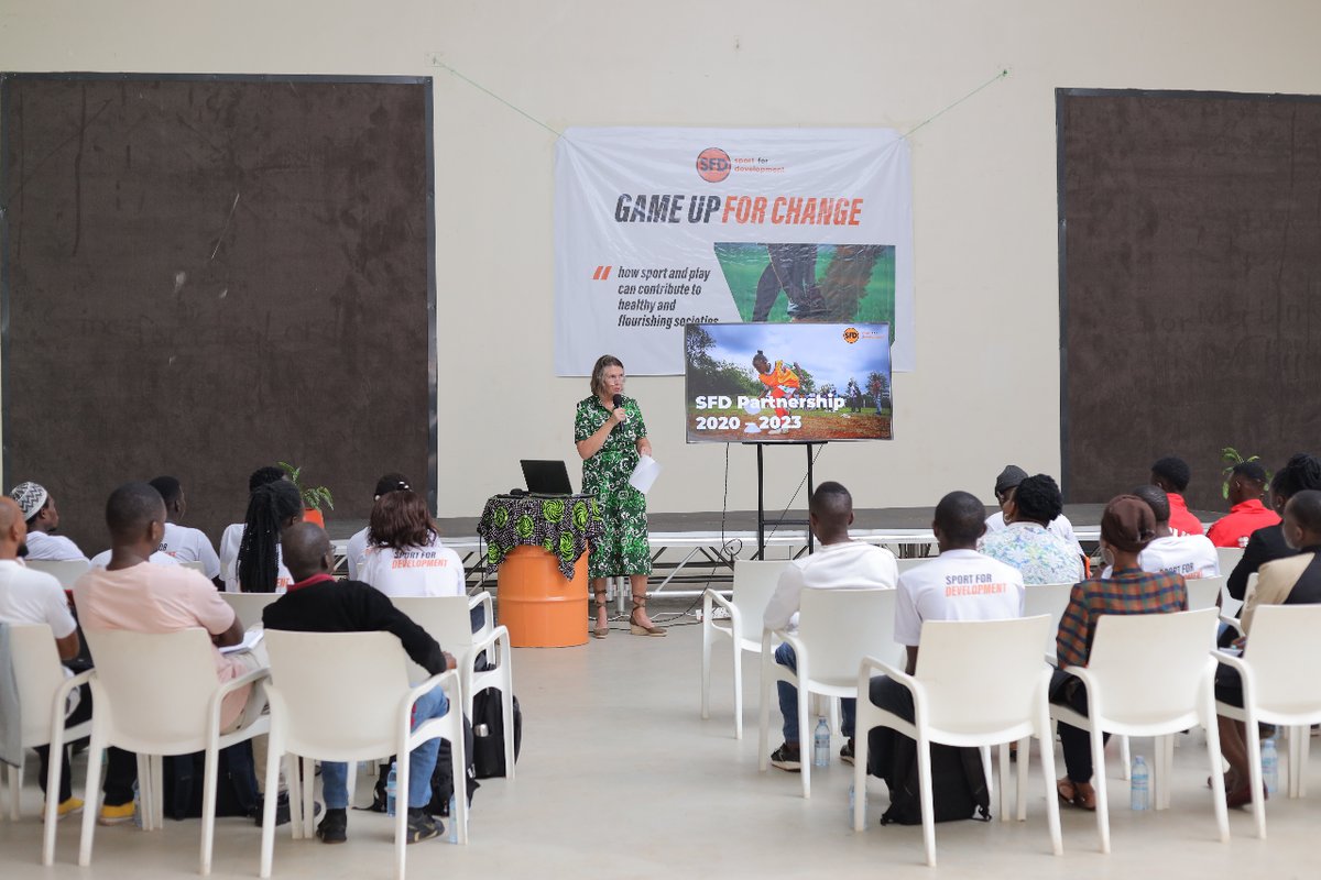 tbf_ug's tweet photo. Day 3 kicks off with the Ambassador of the Netherlands to Uganda, H.E Karin Boven emphasizing the transformative impact of sports for young people and communities as a whole.
#GameUpForChange
#SFDWeek https://t.co/87hDN4id03