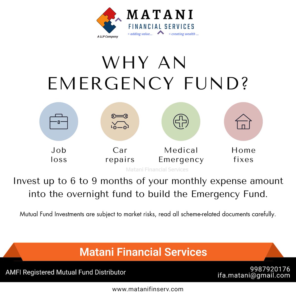 Matani_FinServ's tweet photo. Emergency fund is a financial safety net that helps you avoid high-interest loans/credit cards during tough times. Save at least 3 to 6 months' worth of living expenses in an easily accessible account and reduce financial stress. Don't let unexpected loss lead to financial ruin. https://t.co/qVKtnM9Nau