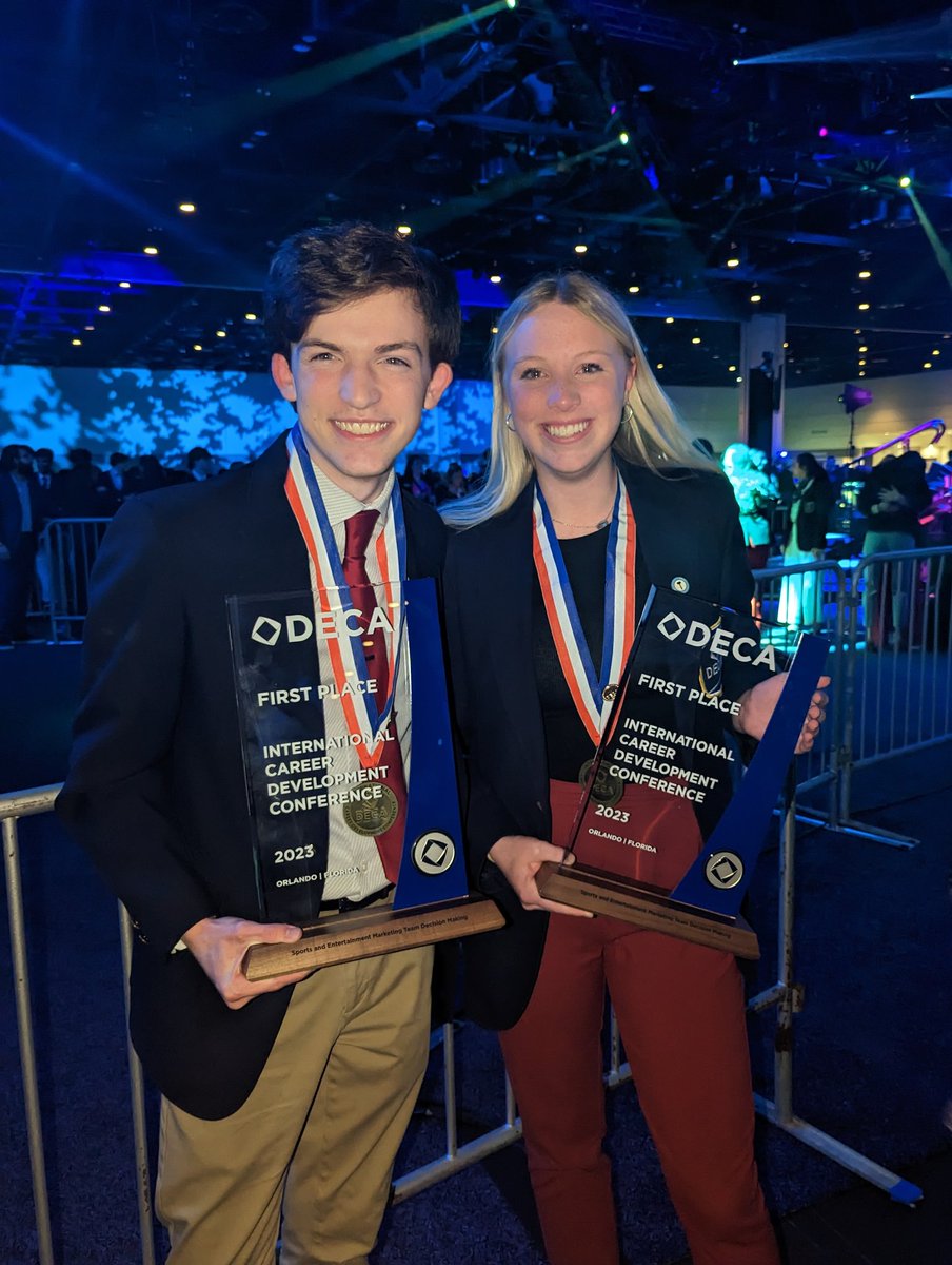 MSHSDeca's tweet photo. These Patriots are 1st Place in the WORLD at DECA ICDC in Sports &amp; Entertainment Marketing. We are so proud of Ben and Allison! You are truly amazing!!! @MSHSactivities https://t.co/wpvDsLCXaM