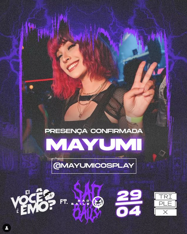 sadbaile's tweet photo. ESTAMOS COM PRESENÇAS CONFIRMADAS!!! Vêm curtir nosso rolê 💜

Nossa proxima confirmação é a @mayumicosplay 🖤💣

Bora colar no rolê com a gente! Os ingressos já estão esgotando! 🔥USE O CUPOM ``MAYUMI`` E GANHE 30% OFF https://t.co/iBoM0gAcU4