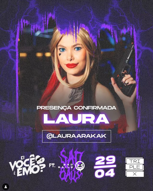 sadbaile's tweet photo. ESTAMOS COM PRESENÇAS CONFIRMADAS!!! Vêm curtir nosso rolê 💜

Nossa proxima confirmação é a @lauraarakak 🖤💣

Bora colar no rolê com a gente! Os ingressos já estão esgotando! 🔥

USE O CUPOM ''LAURA'' E GANHE 30% OFF https://t.co/ZtfC3lrLe8