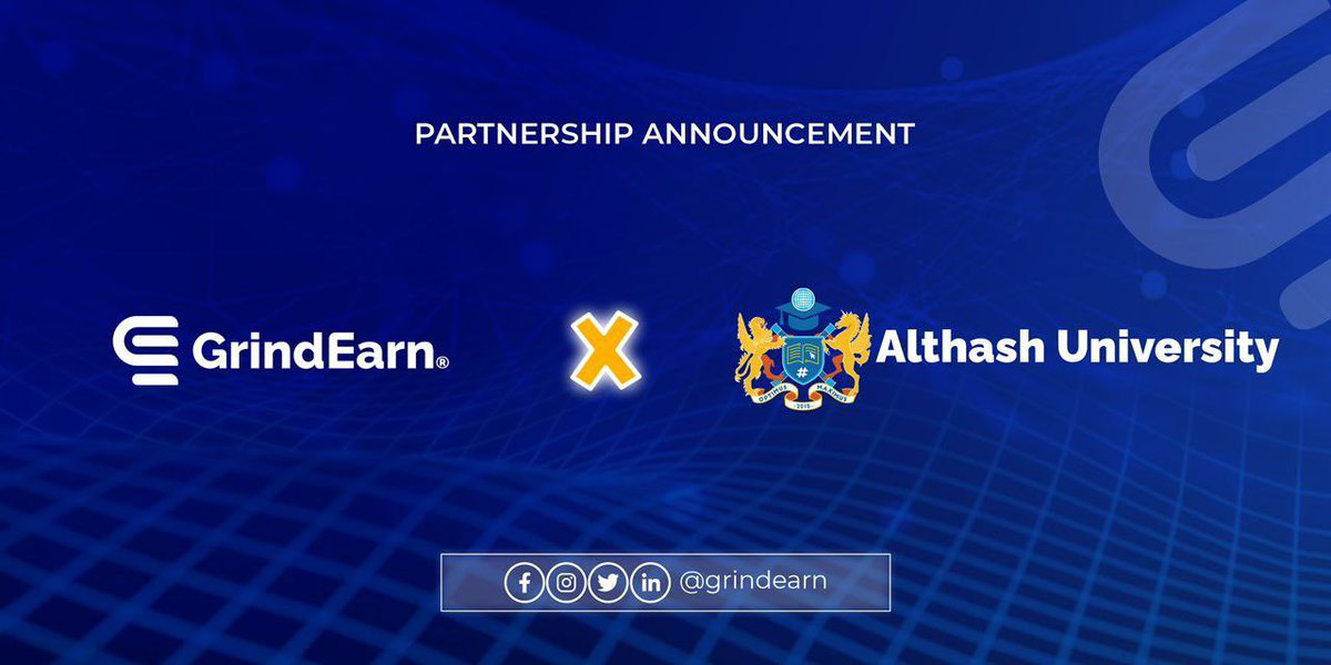 We announce today that <a href="/GrindEarn/">grind_earn</a> has entered into a strategic partnership with Althash University.

Signup for our blockchain studies today! 
edu.althash.university

Join our telegram group
t.me/althashedu