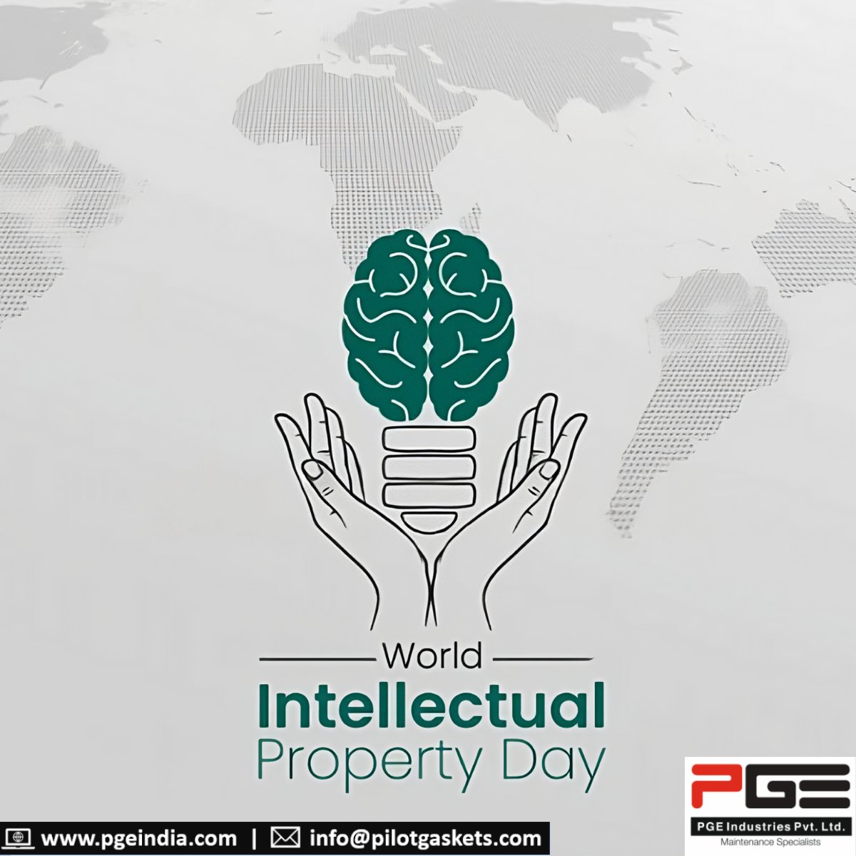 pgeindia's tweet photo. On this World Intellectual Property day let us appreciate all those who endeavor to protect our Unique Ideas 

#PGE#PilotGasket#Gasket#Industrialsealing https://t.co/VEoXu84V90