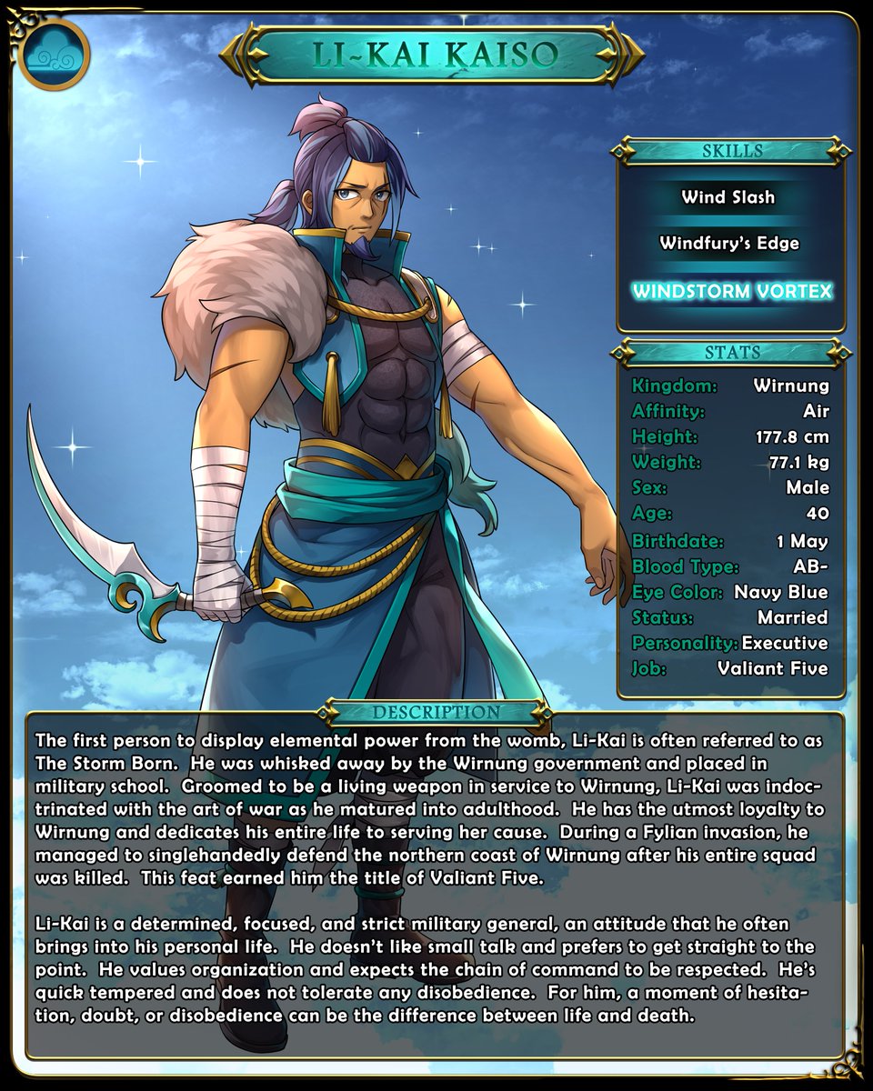 FeorhLegends's tweet photo. The strong-will Storm Born Li-Kai Kaiso.  His speed and agility is unmatched.  Check out his character in our Webcomic.  👏

👇 Read webcomic here!
https://t.co/2sKzww3HGI
👇 Info on our game!
https://t.co/vUxf72WR6n
👇 Join our Discord
https://t.co/S0Zzpi8BVO

#feorhlegends #shonen #manhwa #webtoon #webtooncanvas #tapas #comic #comicart #manga #voyceme #webcomic #webcomics