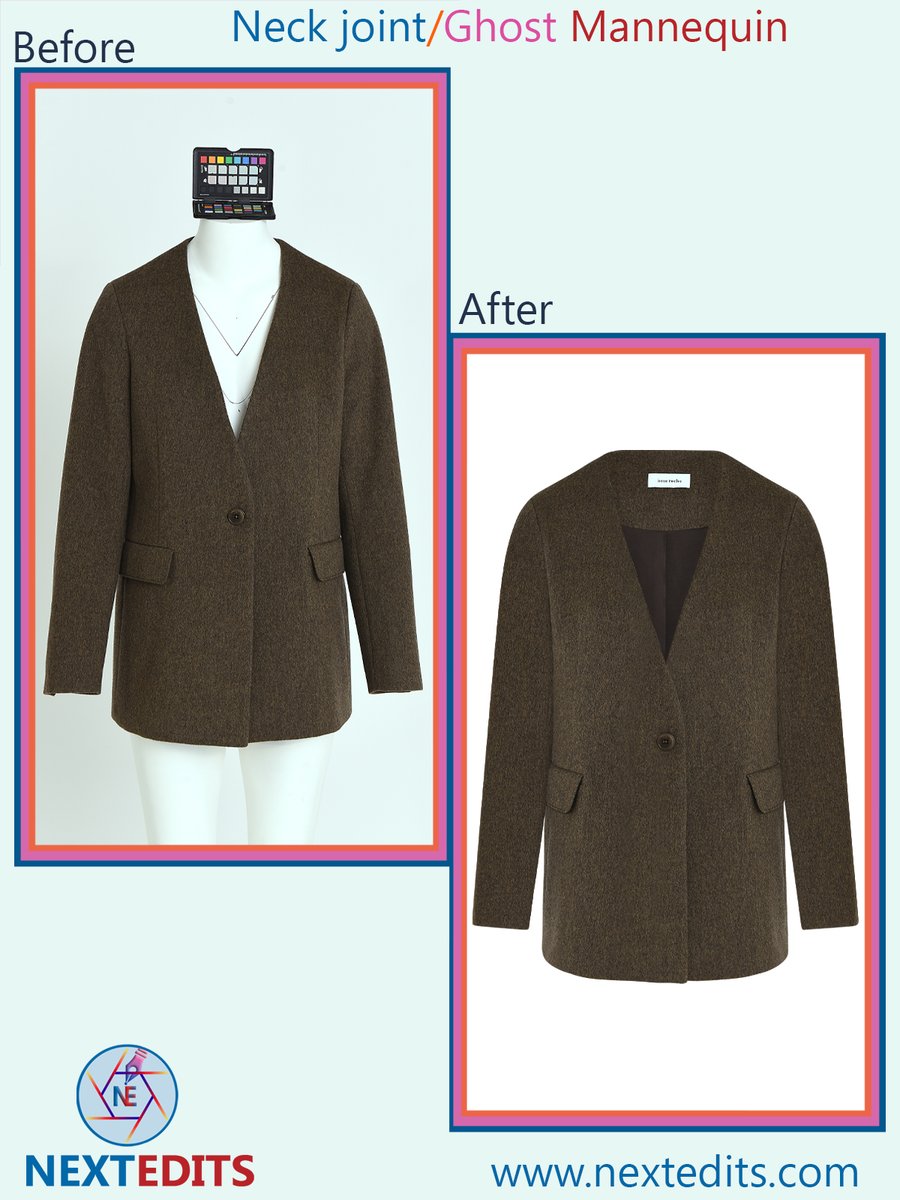Removing the mannequin from product images usually starts with the neck  area. By erasing the neck, a gap is created in the back inner portion of  the image.
Company : nextedits.com
E-mail : info@nextedits.com