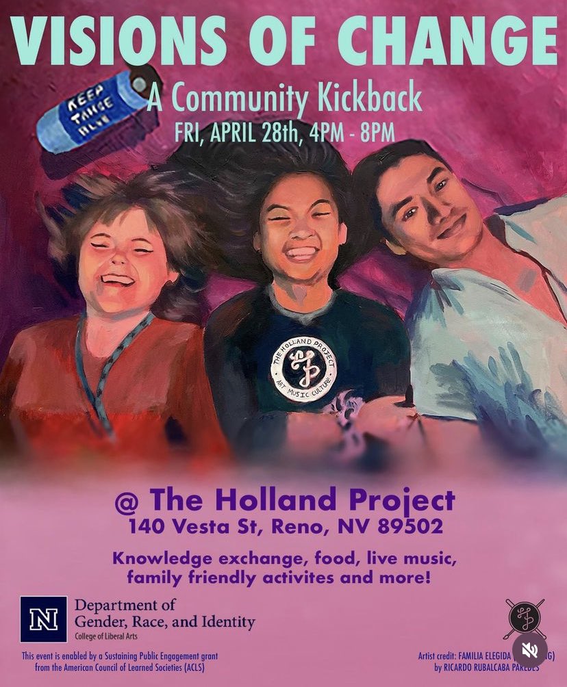 vdunn_'s tweet photo. On April 28th, Visions of Change is organizing an event to acknowledge organizations doing excellent work, to make Reno a better place! Come, share and celebrate your and our communities, with stories, food, music, family friendly activities and more at @hollandproject! https://t.co/E0dHMf0DzM